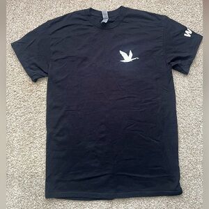 Wawa - Plain Black Tee with Wawa Sleeve Emblem